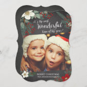 Carte de Noël Florale Merveilleuse sur Tableau Noi (Devant / Derrière)