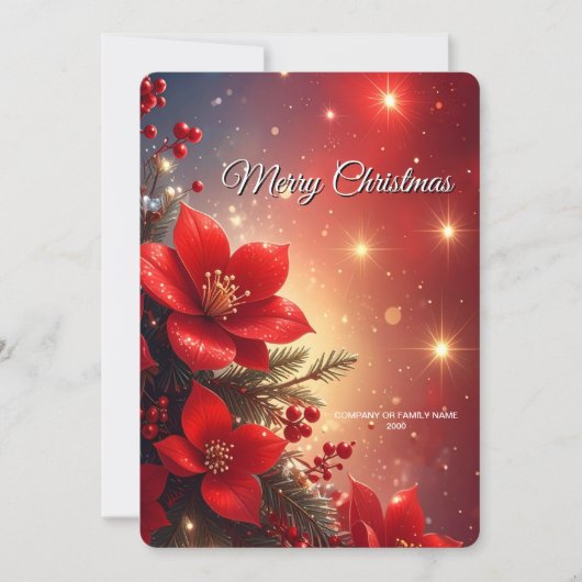 Carte de Noël florale rouge (Devant)