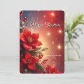 Carte de Noël florale rouge (Debout devant)