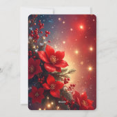 Carte de Noël florale rouge (Dos)