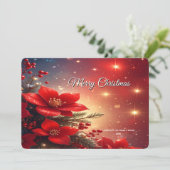Carte de Noël florale rouge (Debout devant)