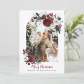 Carte de Noël Florale Rustique Famille de photos d (Debout devant)