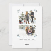 Carte de Noël Flore Bleue Photo Appartement (Dos)