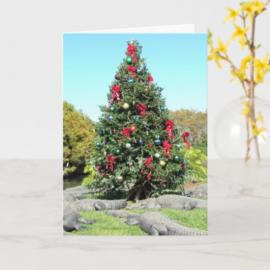 Carte de Noël Floride Gator (Fleur jaune)