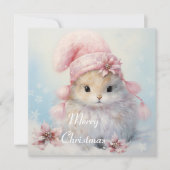 Carte de Noël Fluffy Bunny adorable (Devant)