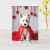 Carte de Noël Fluffy White (Fleur jaune)