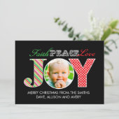 Carte de Noël Foi, Paix, Amour et Joie (Debout devant)