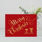 Carte de Noël Foil Cowboy Boots (Debout devant)