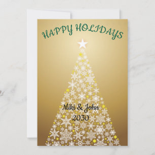 Carte de Noël Foil Gold personnalisée