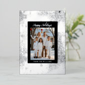 Carte de Noël Foil moderne Modèle Fête Noir (Debout devant)