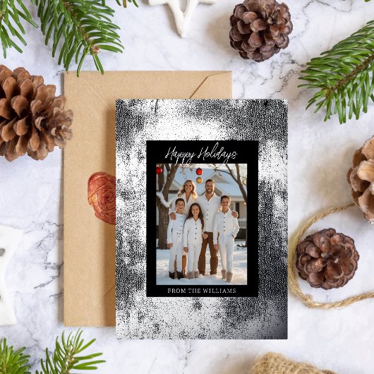 Carte de Noël Foil moderne Modèle Fête Noir