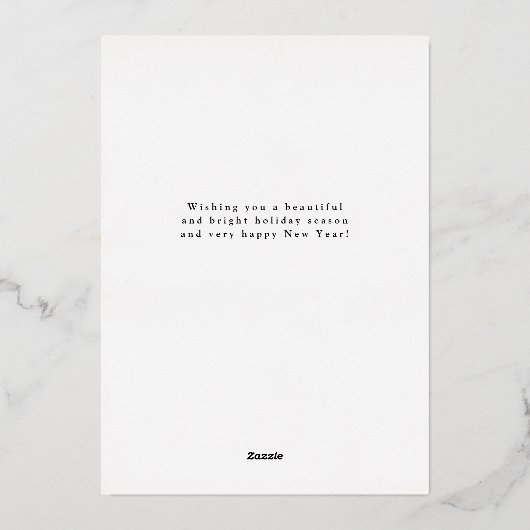 Carte de Noël Foil moderne simple (Verso)