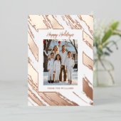 Carte de Noël Foil tendance Modèle Vacances Blanc (Debout devant)