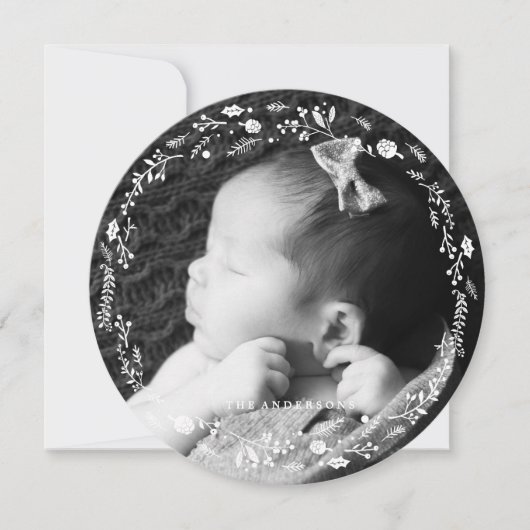 Carte de Noël Foliing d'hiver (Devant)