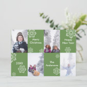 Carte de Noël - Fond Vert 4 Photos (Debout devant)