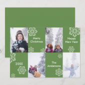 Carte de Noël - Fond Vert 4 Photos (Devant / Derrière)