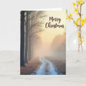 Carte de Noël Forêt Brumeuse (Fleur jaune)