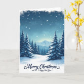 Carte de Noël Forêt Éternelle (Fleur jaune)