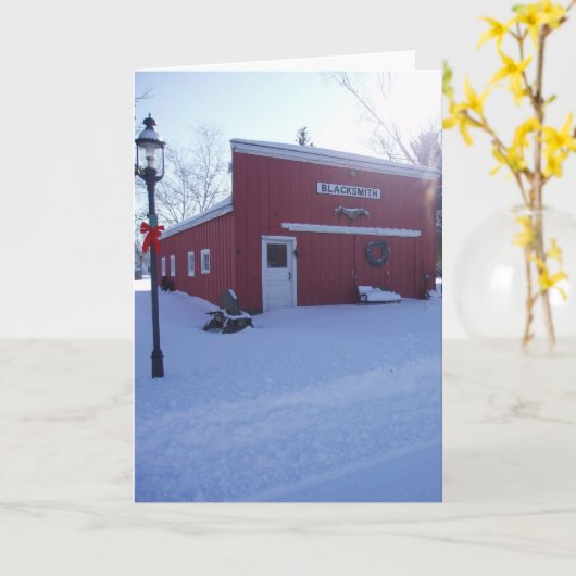 Carte de Noël « Forge de forgeron » (Fleur jaune)