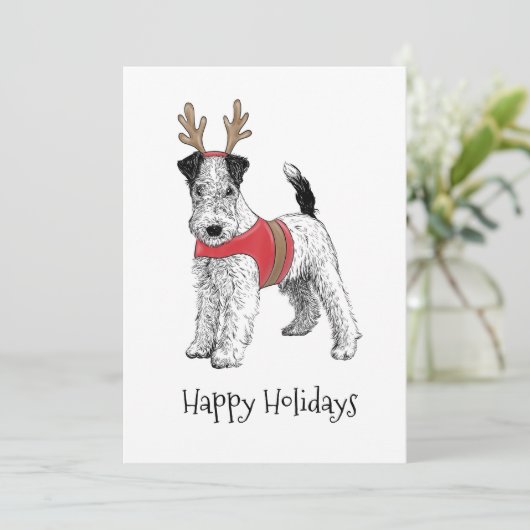 Carte de Noël Fox Terrier (Debout devant)