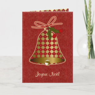 Carte de Noël française avec cloche et saint