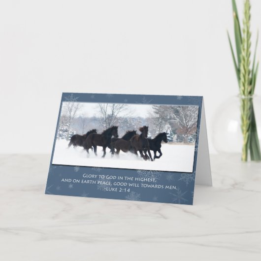 Carte de Noël Friesian Yearlings (Devant)