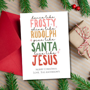 Carte de Noël Frosty Rudolph Santa Jésus