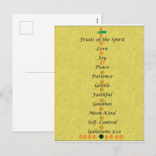 Carte de Noël - fruits de l'esprit (Devant / Derrière)