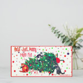 Carte de Noël Fun Amusante avec des Chats qui Détr (Debout devant)