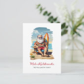 Carte de Noël Fun Mele Kalikimaka Père Noël Surboa (Debout devant)
