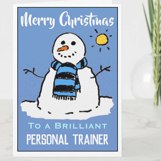 Carte de Noël Fun Snowman pour entraîneur personne
