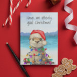 Carte de Noël Funny Cute Otter<br><div class="desc">Cette conception peut être personnalisée dans la zone fournie en modifiant la photo et/ou le texte. Vous pouvez également le customiser en cliquant sur Personnaliser ce Modèle, puis en choisissant l'option cliquer pour customiser et supprimer ou modifier la couleur de l'arrière - plan, ajouter du texte, modifier la couleur ou...</div>