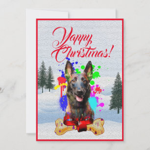 Carte de Noël Funny Malinois Chien sur mesure