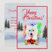 Carte de Noël Funny Samoyed Chien personnalisable (Devant / Derrière)