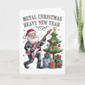 Carte de Noël Funny Santa Heavy Metal (Devant)