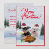 Carte de Noël Funny Schnauzer Chien personnalisabl (Devant / Derrière)