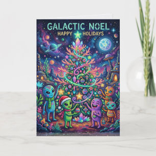 Carte de Noël galactique extraterrestre