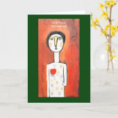 Carte de Noël Garde ton cœur haut (Fleur jaune)