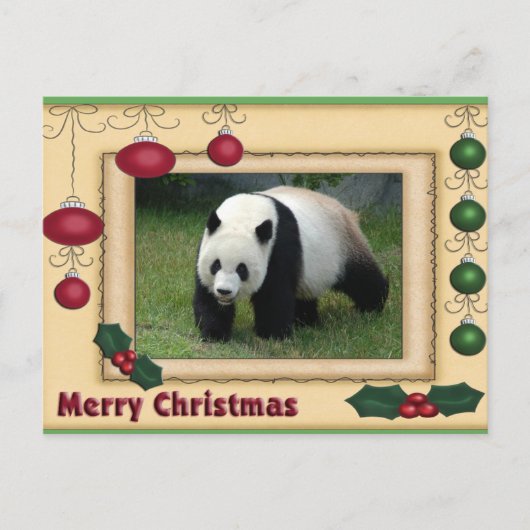 Carte de Noël géante de panda d'ours panda et de (Devant)