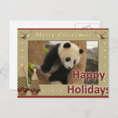 Carte de Noël géante de panda d'ours panda et de (Devant / Derrière)