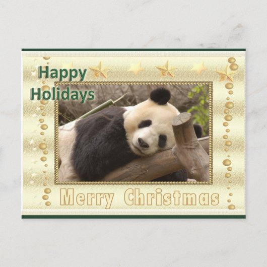 Carte de Noël géante de panda d'ours panda et de (Devant)