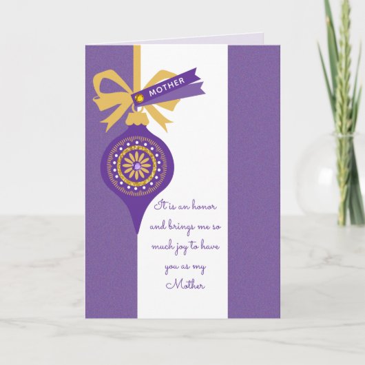 Carte de Noël Gemstone & Orament pour mère (Devant)