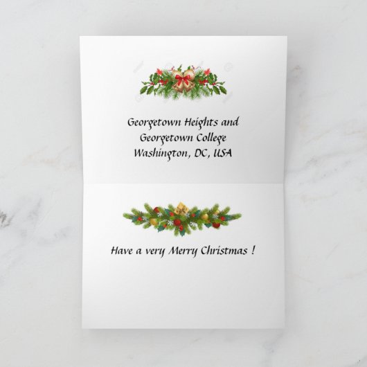 Carte de Noël - Georgetown Heights, DC (Intérieur)