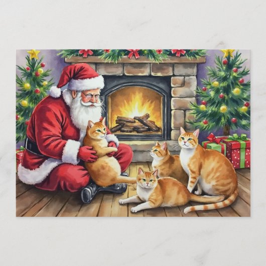 Carte de Noël Ginger Colour Cats (Devant)