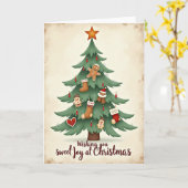 Carte de Noël Gingerbread Folk (Fleur jaune)