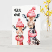 Carte de Noël Giraffe (Fleur jaune)