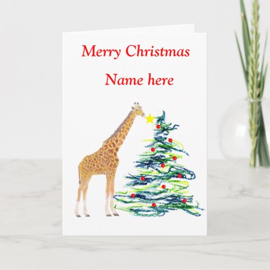 Carte de Noël Giraffe (Devant)