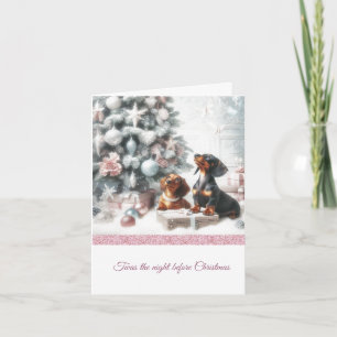 Carte de Noël Glittery Pastel Dachshund