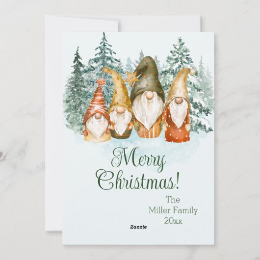 Carte de Noël Gnome (Dos)