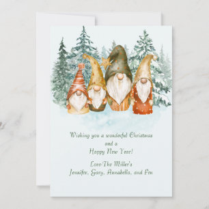 Carte de Noël Gnome